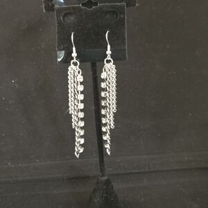 Chic Silver Chain Dangle Earrings